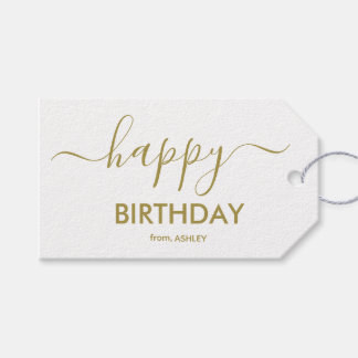 Etiqueta Para Presente Feliz Aniversário em Tipo de Letra de Rascunho Cas