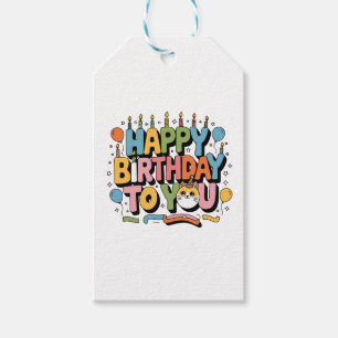 Etiqueta Para Presente Feliz Aniversário Gatinho Fofo