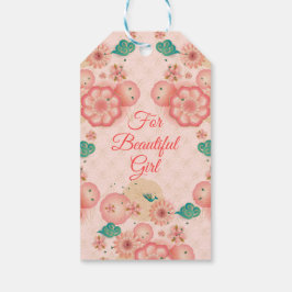 Etiqueta Para Presente Feliz Aniversário - Jardim das Flores de Pêssego P