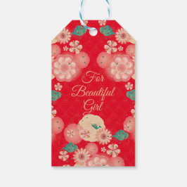 Etiqueta Para Presente Feliz Aniversário - Jardim das Flores de Pêssego P
