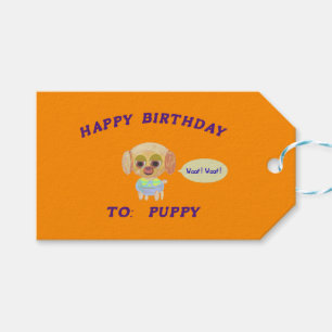 Etiqueta Para Presente Feliz aniversário laranja