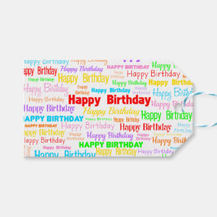 Etiqueta Para Presente Feliz Aniversário (multi em branco)