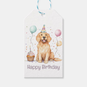 Etiqueta Para Presente Feliz aniversário - Ouro de varejo