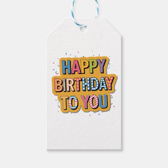 Etiqueta Para Presente Feliz Aniversário Padronizado (Frente)