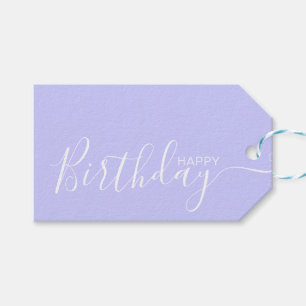 Etiqueta Para Presente Feliz Aniversário Periwinkle White Modern
