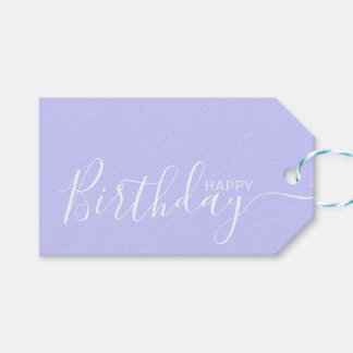 Etiqueta Para Presente Feliz Aniversário Periwinkle White Modern