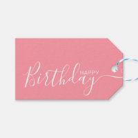 Feliz Aniversário Rosa Branco Moderno
