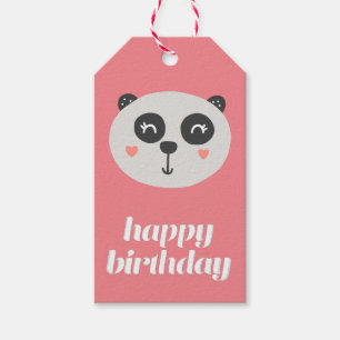 Etiqueta Para Presente Feliz Aniversário - Urso Panda Bonito - Crianças R