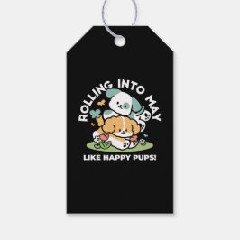 Etiqueta Para Presente Feliz Cachorro A Cair Em Maio - Arte Canina Kawaii