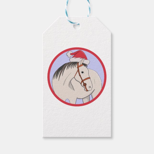 Etiqueta Para Presente Feliz Cavalo de Natal (Frente)