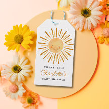 Feliz Chá de fraldas Amarelo-Sol Obrigado