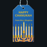 Etiqueta Para Presente Feliz Chanukah Menorah Personalizado<br><div class="desc">Feliz Chanukah Menorah,  personalizado. Alterar Nome antes de solicitar. Também pode personalizar a mensagem no verso.</div>