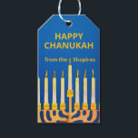 Etiqueta Para Presente Feliz Chanukah Menorah Personalizado<br><div class="desc">Feliz Chanukah Menorah,  personalizado. Alterar Nome antes de solicitar. Também pode personalizar a mensagem no verso.</div>