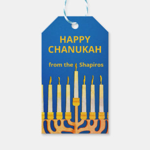 Etiqueta Para Presente Feliz Chanukah Menorah Personalizado