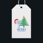 Etiqueta Para Presente Feliz Chrismukkah Menorah e Tree Gift Tag<br><div class="desc">Feliz Chrismukkah</div>