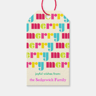Etiqueta Para Presente Feliz Colorida Moderna Personalizada