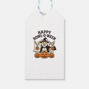 Etiqueta Para Presente Feliz Como-O-Queremos Corgi Dia das Bruxas Cachorr
