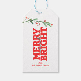 Etiqueta Para Presente Feliz de Natal e Vermelho Brilhante