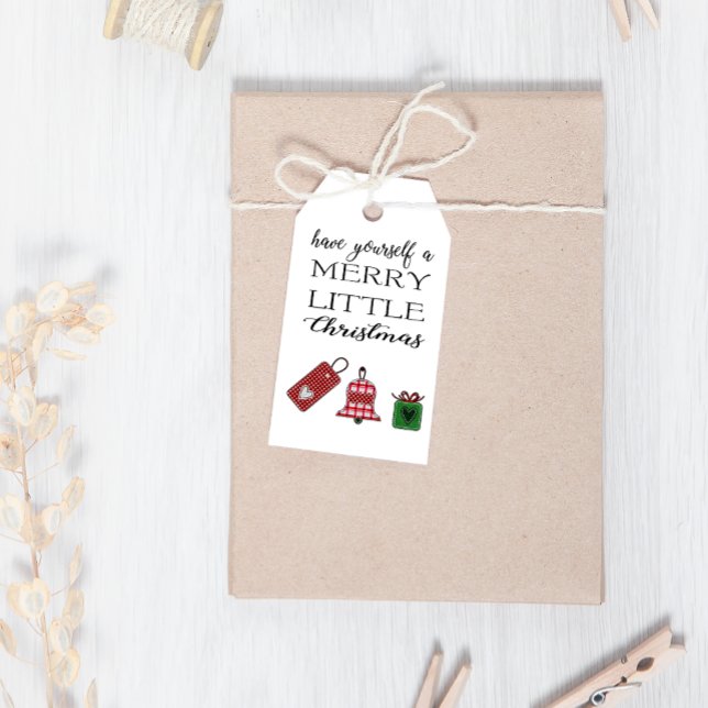 Etiqueta Para Presente Feliz de Natal Festivo Festivo (Criador carregado)