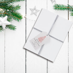 Etiqueta Para Presente Feliz de Para Dar Nome À Rosa de Árvore Natal D