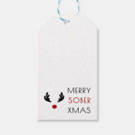 Etiqueta Para Presente Feliz de sobriedade personalizável Natal Sober