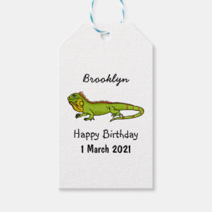 Etiqueta Para Presente Feliz desenho da iguana verde