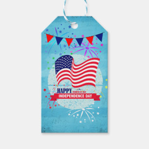 Etiqueta Para Presente Feliz Dia da Independência Ilustração de Bandeira
