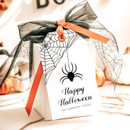Etiqueta Para Presente Feliz Dia das Bruxas de Aranha Negra