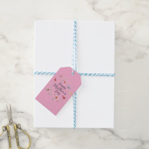 Etiqueta Para Presente Feliz Dia das Mães Borboleta e Floral