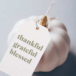 Etiqueta Para Presente Feliz Dia de Ação de Graças   Agradecido, Aben