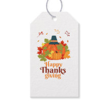 Feliz Dia de Ação de Graças Pumpkin com Chapéus e