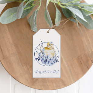 Etiqueta Para Presente Feliz Dia de as mães Pássaro e Floral