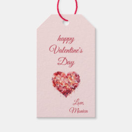 Etiqueta Para Presente Feliz dia de os namorados | Coração Floral | Perso