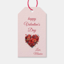 Etiqueta Para Presente Feliz dia de os namorados | Coração Floral | Perso