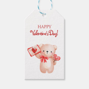 Etiqueta Para Presente Feliz dia de os namorados de Coração de Urso Bonit