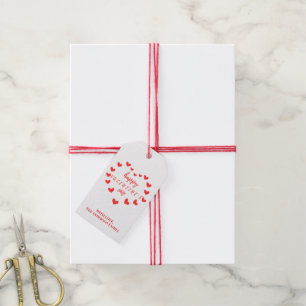 Etiqueta Para Presente Feliz dia de os namorados de Corações Vermelhos