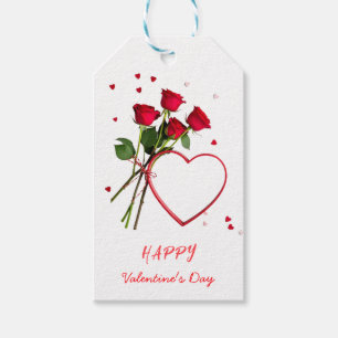 Etiqueta Para Presente Feliz dia de os namorados de Flores do Coração Ver