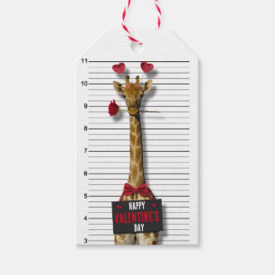 Etiqueta Para Presente Feliz dia de os namorados Funny Mugshot Guilty Gir