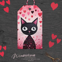 Feliz dia de os namorados Preto Gato e Corações Ro