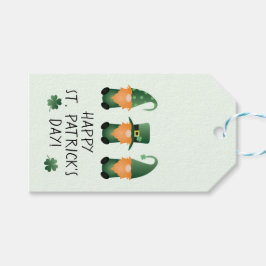 Etiqueta Para Presente Feliz Dia de São Patrício Gnomos Green
