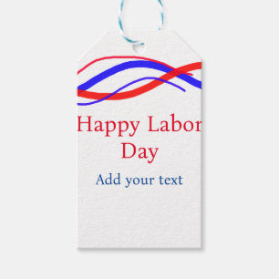 Etiqueta Para Presente Feliz dia de trabalho vermelho azul americano adic