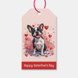 Etiqueta Para Presente Feliz Dia dos Namorados Boston Terrier Cachorro