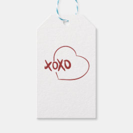 Etiqueta Para Presente Feliz Dia dos Namorados Branco Simples XOXO Amor