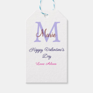 Etiqueta Para Presente Feliz dia dos namorados em pastel roxo monograma r