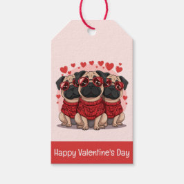 Etiqueta Para Presente Feliz Dia dos Namorados Pug Dogs