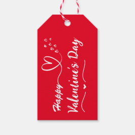 Etiqueta Para Presente Feliz Dia dos Namorados, Simples Tag Vermelha e Br