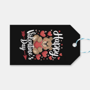 Etiqueta Para Presente Feliz Dia dos Namorados Urso Coração Casais Fofos