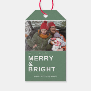 Etiqueta Para Presente Feliz e Bright Green Christmas