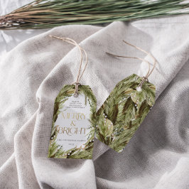 Etiqueta Para Presente Feliz e Bright Watercolor, Terra de Natal