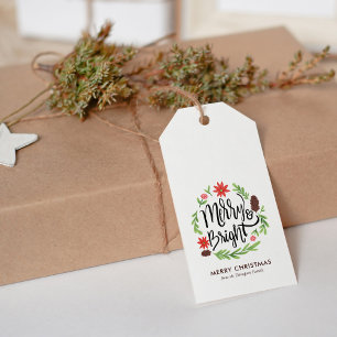 Etiqueta Para Presente "Feliz e Brilho" Foto Festiva da Terra